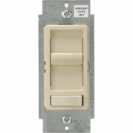 LEVITON Decora Incandescent/LED/CFL Light Almond Slide Dimmer Switch R78-06674-P0T